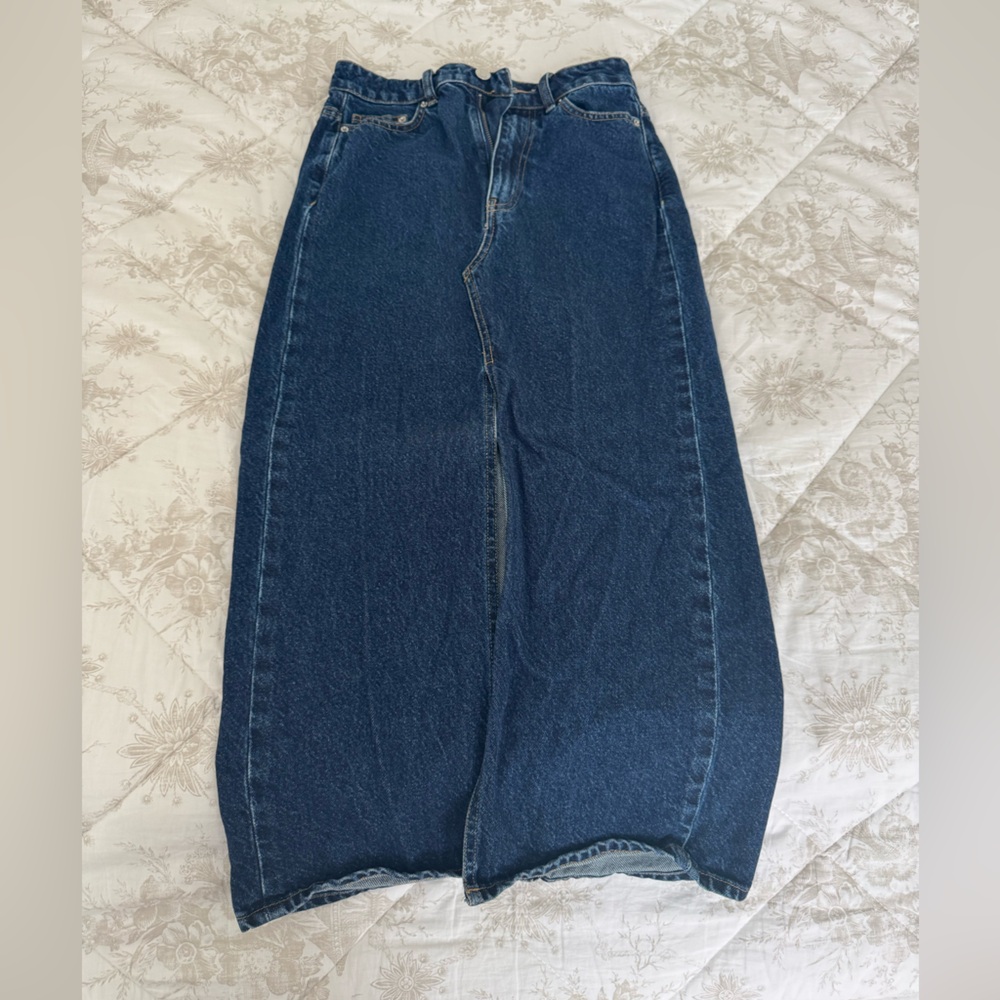 H&M Dark Blue Denim Maxi Skirt